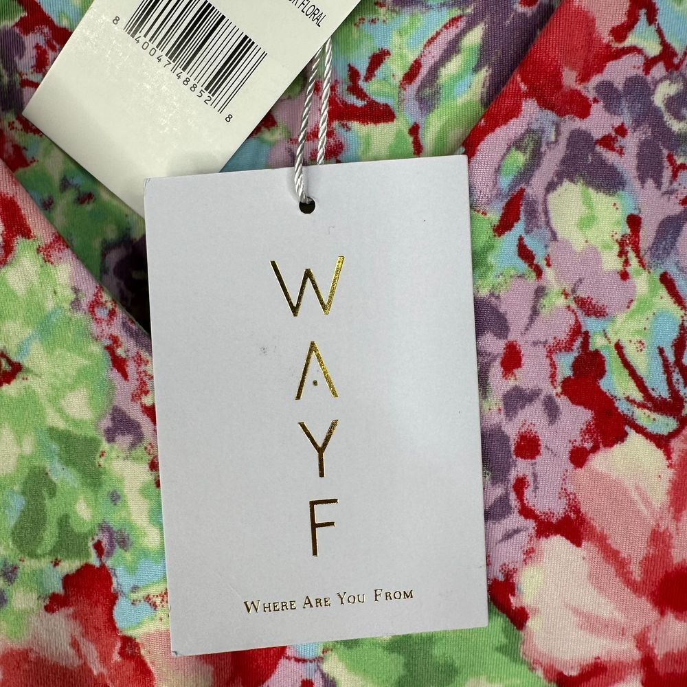 New WAYF Floral Print Cherise Watercolor Midi Dress size 2X Multicolor - Picture 5 of 9